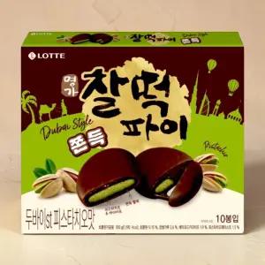 롯데 찰떡파이 두쫀쿠 두바이ST 피스타치오맛 디저트 간식 300g
