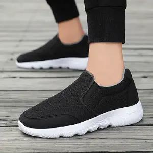 남성 슬립온 쿠션 단화 데일리 남녀공용 슬립온 운동화 캐주얼화 쿠션화 통기성 신발 메쉬 슈즈 경량 데일