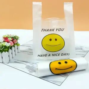 마트 지 배달 비닐봉투 스마일 비닐 봉투 포장 PE 투 K98 100매 비닐봉 3252CM