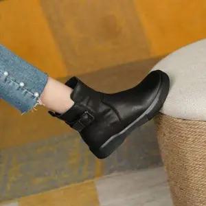 겨울부츠 818 앵클부츠 굽낮은 여성부츠 기모 방한 겨울