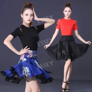여성 밸리 라인댄스 라틴 하의 스커트 여자 스포츠 댄스복