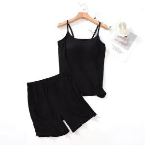 여성실내복 키밍 여성용 캡내장 홈웨어 상하의 나시 반바지 실내복 세트