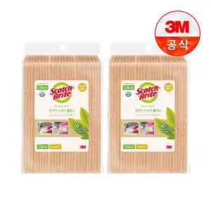[3M] 일회용 원데이 그린 수세미 플러스 제로스크래치 60입 2개(총 120입)