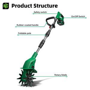 뉴베니 전기 스카리파이어 접이식 정원 경운기 1600W 로터리틸러 잔디깎이 도구 (마키타 배터리용)