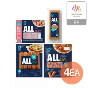 청정원 ALL 소시지200g~300g 4종(프랑크,비엔나,사각햄,베이컨) 4개 골라담기