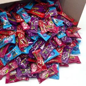 새콤달콤 네가지맛 딸기, 블루베리, 복숭아, 포도 믹스 200개 개별포장 대용량 사탕 츄잉캔디