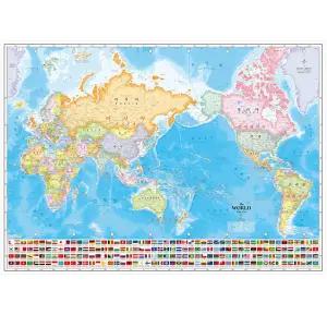 세계지도 국기 코팅 - 어린이 세계여행 월드맵포스터 세계 여행 지도 포스터 대형 인테리어 소품 액자