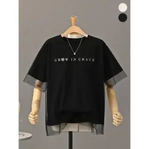 [모노시크]레시온 망사 레이어드 반팔 티셔츠 MNTG607_P418497880