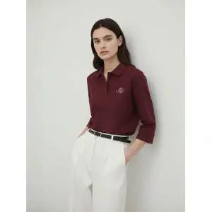 씨 자수 오픈카라 오버핏 블라우스 SHBAH2409