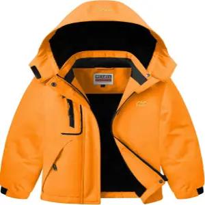 WULFUL 소녀 방수 스키 재킷 따뜻한 플리스 후드 겨울 스노우 코트