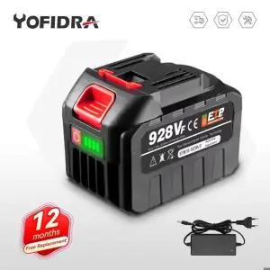 요피드라 18-21V 150000 mAh 22500mAh 충전식 리튬 이온 브러시리스 전기 드릴 렌치 송풍기 전동 공구 용