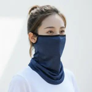 썸머 메쉬 귀걸이형 롱 멀티스카프 여름 넥워머 자외선차단(블루)