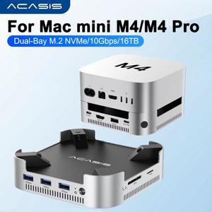 아카시스 맥 미니 도킹 스테이션 USB C 허브 (듀얼 베이 M.2 NVMe SSD 인클로저 포함) 10Gbps USB-A 스플리