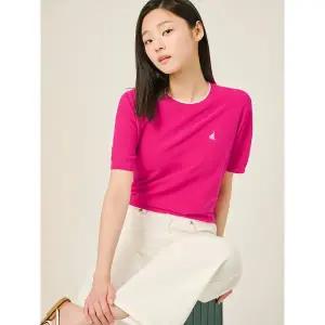 [빈폴레이디스][빈폴솔솔니트] 코튼실크 라운드넥 홀가먼트 풀오버 마젠타 (BF5351C07W) .