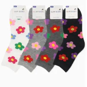 여성 양말 국산 꽃양말 패션 면 플라워 봄 꽃무늬 중목양말 10켤레 세트