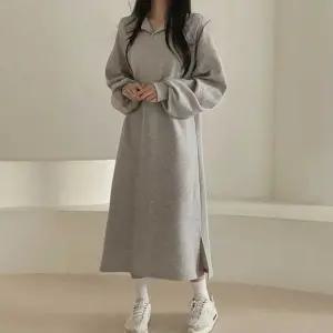 베이직 카라 기모 롱원피스 밑단트임 겨울 홈원피스 nlG2+5dfr