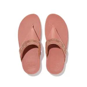 [아웃도어스/핏플랍]웜로즈 비즈장식 레더 슬리퍼 FFSO2E313P3