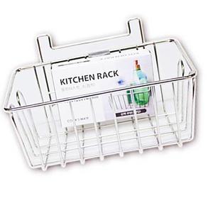 [2개구성] 수납함 보관함 스텐 걸이형 수납정리 플라스틱 수납 사각 정리 뚜껑 바구니 정리함 KWC3F22F