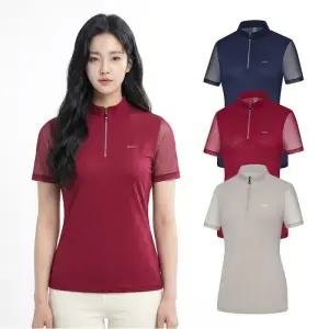 여성 하이쿨 흡습속건 기본 등산 반팔 반집업 티셔츠 KSC489TT3W