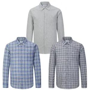 카운테스마라 남성 긴소매 린넨 셔츠 시원한 여름 봄 남방 체크 솔리드 출근룩 오피스룩