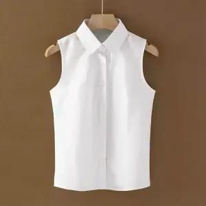 민소매 카라 셔츠 여자 정장 여성 기본 블라우스 이너 라운드카라 조끼형
