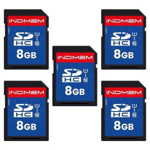 디지털 카메라, 컴퓨터, 트레일 카메라와 호환되는 INDMEM SD 카드 8GB 5팩 UHS-I U1 클래스 10 8G SDHC 플래시 메모리