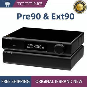 TOPPING Pre90 프리앰프 및 Ext90 입력 익스텐더 초고해상도 오디오 NFCA 모듈 AMP RCA XLR 출력 조합