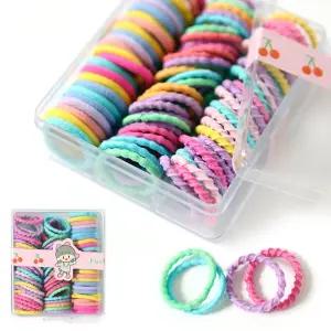 비비드 칼라 미니 링 헤어끈 밴드 세트/머리/유아/머리끈/헤어/고무줄/방울/다용도/여성/여아/다목적/어린