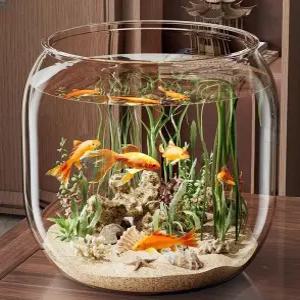 원형 투명 어항 금붕어 원통 사육 수조 수족관