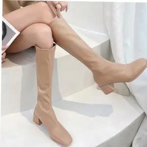 장화 데일리 여성 겨울 따뜻한 기모안감 패션 롱부츠 신발