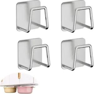 Nentment 4팩 식기통 후크 자가 접착식 세면대 정리함 걸이용 식기 팬 대야 병원 침대 옆에 적신 욕조