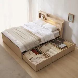 베이 바뉴 LED 빅서랍 킹사이즈 수납 침대 프레임 K