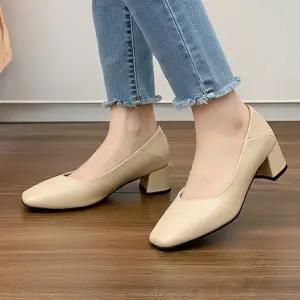 레더 데일리 여성 뾰족코 블로퍼뮬 베이직 펌프스힐여자면접신발 직장인 대학생 캐주얼슈즈 정장구두 편안