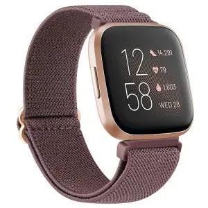 호환  Fitbit Versa 1 2 Lite 용 나일론 루프 스트랩 스마트 시계 탄성 밴드 교체 소프트 통기성 스포츠 벨