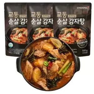 교동 뼈없는 순살 감자탕 프리미엄 500g X3팩 실온