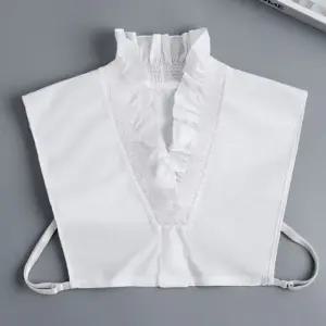 브이넥 러플 포인트 페이크 카라 레이어드 카라