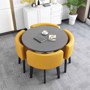 80cm 인용 세트 접히는 접이식 원형 원형테이블 블랙 의자 매장 유리