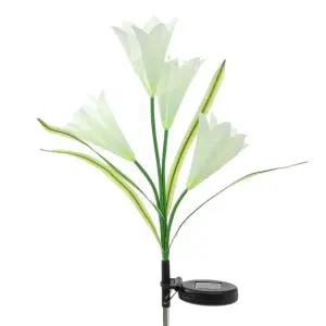 레인보우 백합 LED 태양광 꽃정원등 (화이트) DK82조명 야외 장식 마당 디자인