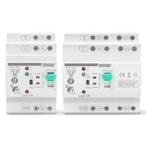 DIY GO DIN 레일 PV ATS L N 220V 소형 이중 전원 자동 전환 전기 선택 스위치 무정전 2P 4P 80A