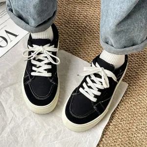 클래식 2컬러 보드화 여성 스티치 스니커즈 LK-K25