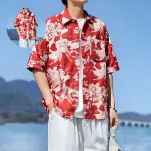 하와이안 꽃무늬 반팔셔츠 5color 남성 휴양지룩 남자