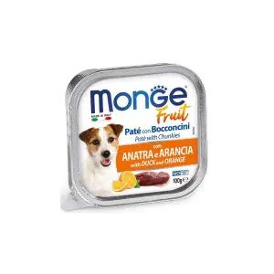 몬지 반려견 습식 사료 캔 후르츠 파테&청키 신선한 오리고기와 오렌지 100g 1개 MNA