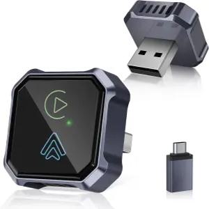 갈한이헤 2 in 1 및 안드로이드 오토용 무선 카플레이 어댑터 유선 카플레이를 무선으로 변환 듀얼 포트