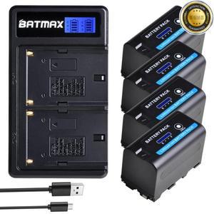 4X 5200mAh NP-F750 NP 배터리(LED 전원 표시기 포함) + Sony CCD-TRV215 LCD 듀얼 USB 충전기