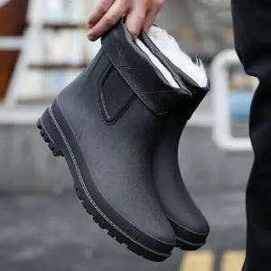 [에이치플러스몰]남성 털안감 방한 부츠 겨울 데일리 털레인부츠 방수 방설화