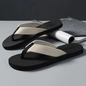 여름용 남성 플랫 조리 슬리퍼 베이직 비치 샌들 2컬러