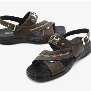 남성 댄디 샌들 슬리퍼 여름 캐주얼 스트랩 가죽 신발