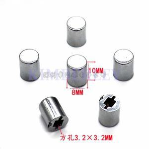 10개 8×10MM 실버 플라스틱 전기도금 버튼 캡 택트 스위치 전원 패널 사각형 구멍 3.2MM