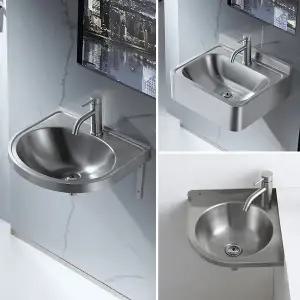 캠핑카 간이세면대 코너 사무실 스텐 싱크대 탕비실 벽걸이 세면대
