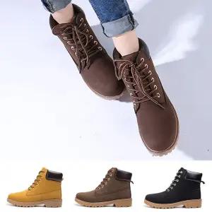 갈색워커 남여공용 빅사이즈 낮은굽 워커 신발 XQT2+1qyi